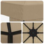 vidaXL Altánok 3 x 3 m Béžová Polyester a oceľ 190 gsm – Obrázok 5
