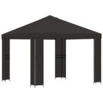 vidaXL Altánok 3 x 3 m Antracitová Polyester a oceľ 190 gsm – Obrázok 2