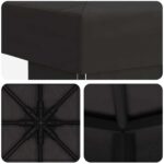 vidaXL Altánok 3 x 3 m Antracitová Polyester a oceľ 190 gsm – Obrázok 5