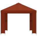 vidaXL Altánok 3 x 3 m Tehlová Polyester a oceľ 190 gsm – Obrázok 3
