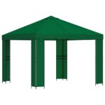 vidaXL Altánok 3 x 3 m Zelená Polyester a oceľ 190 gsm – Obrázok 2