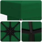 vidaXL Altánok 3 x 3 m Zelená Polyester a oceľ 190 gsm – Obrázok 5