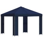 vidaXL Altánok 3 x 3 m Modrá Polyester a oceľ 190 gsm – Obrázok 2