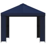vidaXL Altánok 3 x 3 m Modrá Polyester a oceľ 190 gsm – Obrázok 3