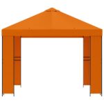 vidaXL Altánok 3 x 3 m Oranžová Polyester a oceľ 190 gsm – Obrázok 3