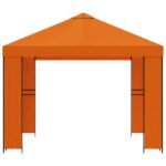 vidaXL Altánok 3 x 3 m Oranžová Polyester a oceľ 190 gsm – Obrázok 4