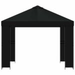 vidaXL Altánok 3 x 3 m Čierna Polyester a oceľ 190 gsm – Obrázok 3