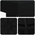 vidaXL Altánok 3 x 3 m Čierna Polyester a oceľ 190 gsm – Obrázok 5