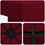 vidaXL Altánok 3 x 3 m Vínovo červená Polyester a oceľ 190 gsm – Obrázok 5