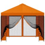 vidaXL Záhradný altánok so bočnými stenami 3 x 3 m Oranžová – Obrázok 5