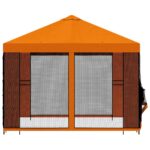 vidaXL Záhradný altánok so bočnými stenami 3 x 3 m Oranžová – Obrázok 6