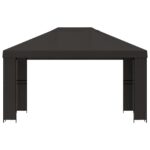 vidaXL Altánok 4 × 3 m Antracitová Polyester a oceľ 190 gsm – Obrázok 3