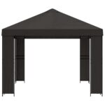 vidaXL Altánok 4 × 3 m Antracitová Polyester a oceľ 190 gsm – Obrázok 4