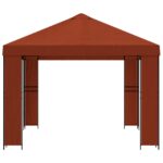 vidaXL Altánok 4 × 3 m Tehlová Polyester a oceľ 190 gsm – Obrázok 4