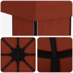vidaXL Altánok 4 × 3 m Tehlová Polyester a oceľ 190 gsm – Obrázok 5
