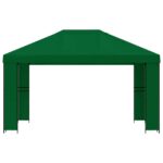 vidaXL Altánok 4 × 3 m Zelená Polyester a oceľ 190 gsm – Obrázok 3