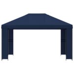vidaXL Altánok 4 × 3 m Modrá Polyester a oceľ 190 gsm – Obrázok 3