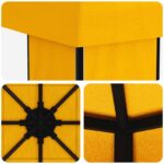 vidaXL Altánok 4 × 3 m Žltá Polyester a oceľ 190 gsm – Obrázok 5
