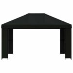 vidaXL Altánok 4 × 3 m Čierna Polyester a oceľ 190 gsm – Obrázok 3