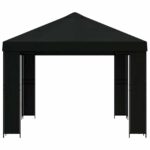 vidaXL Altánok 4 × 3 m Čierna Polyester a oceľ 190 gsm – Obrázok 4
