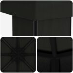vidaXL Altánok 4 × 3 m Čierna Polyester a oceľ 190 gsm – Obrázok 5