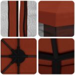 vidaXL Altánok so stenami 4 × 3 m Tehlová Polyester a oceľ 190 gsm – Obrázok 7