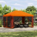 vidaXL Záhradný altánok so bočnými stenami 4 × 3 m Oranžová