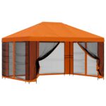 vidaXL Záhradný altánok so bočnými stenami 4 × 3 m Oranžová – Obrázok 2