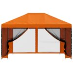 vidaXL Záhradný altánok so bočnými stenami 4 × 3 m Oranžová – Obrázok 5