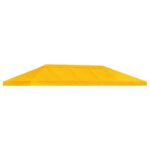 vidaXL Kryt na altánkovú strechu 6 x 3 m Žltá Polyester 190 – Obrázok 2