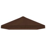 vidaXL Kryt na altánkovú strechu 6 x 3 m Hnedá Polyester 190 – Obrázok 4