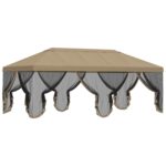 vidaXL Kryt altánku s bočnými stenami 6 x 3 m Béžová Polyester 190 – Obrázok 4