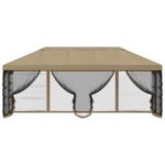 vidaXL Kryt altánku s bočnými stenami 6 x 3 m Béžová Polyester 190 – Obrázok 5