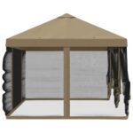 vidaXL Kryt altánku s bočnými stenami 6 x 3 m Béžová Polyester 190 – Obrázok 6