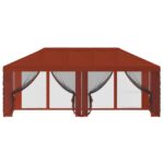 vidaXL Kryt altánku s bočnými stenami 6 x 3 m Tehlová Polyester 190 – Obrázok 5