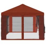 vidaXL Kryt altánku s bočnými stenami 6 x 3 m Tehlová Polyester 190 – Obrázok 6