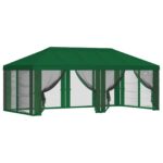 vidaXL Kryt altánku s bočnými stenami 6 x 3 m Zelená Polyester 190 – Obrázok 2