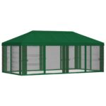 vidaXL Kryt altánku s bočnými stenami 6 x 3 m Zelená Polyester 190 – Obrázok 3