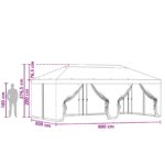 vidaXL Kryt altánku s bočnými stenami 6 x 3 m Sivohnedá Polyester 190 – Obrázok 10
