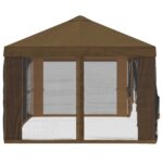 vidaXL Kryt altánku s bočnými stenami 6 x 3 m Sivohnedá Polyester 190 – Obrázok 6