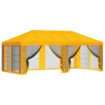 vidaXL Kryt altánku s bočnými stenami 6 x 3 m Žltá Polyester 190 – Obrázok 2