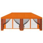 vidaXL Kryt altánku s bočnými stenami 6 x 3 m Oranžová Polyester 190 – Obrázok 5