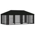 vidaXL Kryt altánku s bočnými stenami 6 x 3 m Čierna Polyester 190 – Obrázok 3