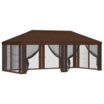 vidaXL Kryt altánku s bočnými stenami 6 x 3 m Hnedá Polyester 190 – Obrázok 2