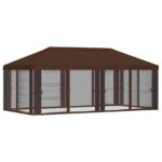 vidaXL Kryt altánku s bočnými stenami 6 x 3 m Hnedá Polyester 190 – Obrázok 3
