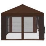 vidaXL Kryt altánku s bočnými stenami 6 x 3 m Hnedá Polyester 190 – Obrázok 6