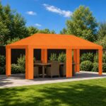 vidaXL Záhradný altánkový kryt 6 x 3 m Oranžová Polyester 190 gsm