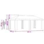 vidaXL Záhradný altánkový kryt 6 x 3 m Hnedá Polyester 190 gsm – Obrázok 7