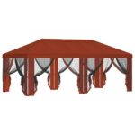 vidaXL Kryt altánku s bočnými stenami Tehlová 600,5 x 300,5 cm – Obrázok 4