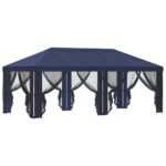 vidaXL Kryt altánku s bočnými stenami Modrá 600,5 x 300,5 cm Polyester – Obrázok 4